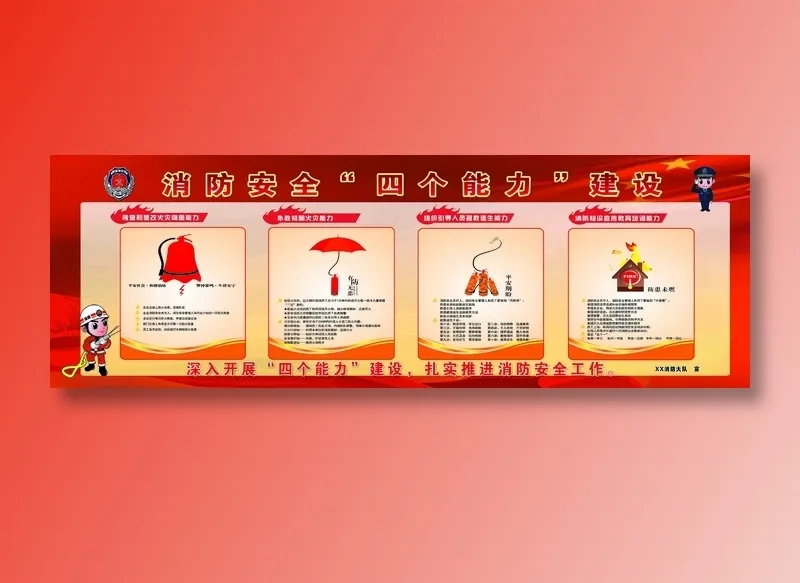 消防安全“四个能力”建设psd模版下载