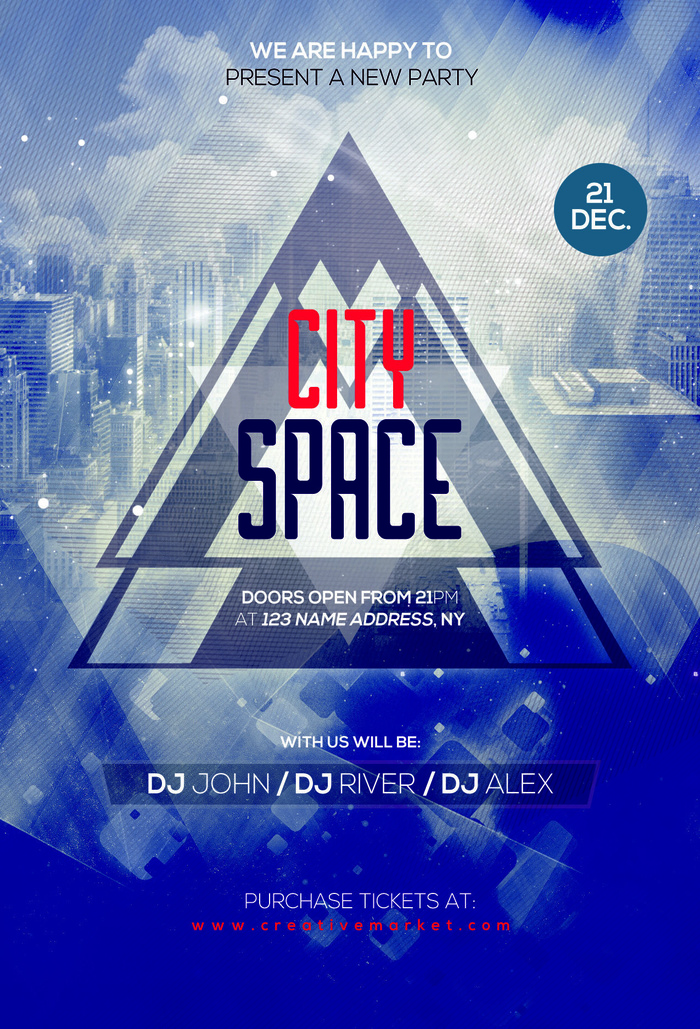 科技感多边形海报模板