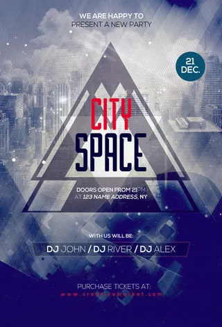 科技感多边形海报模板