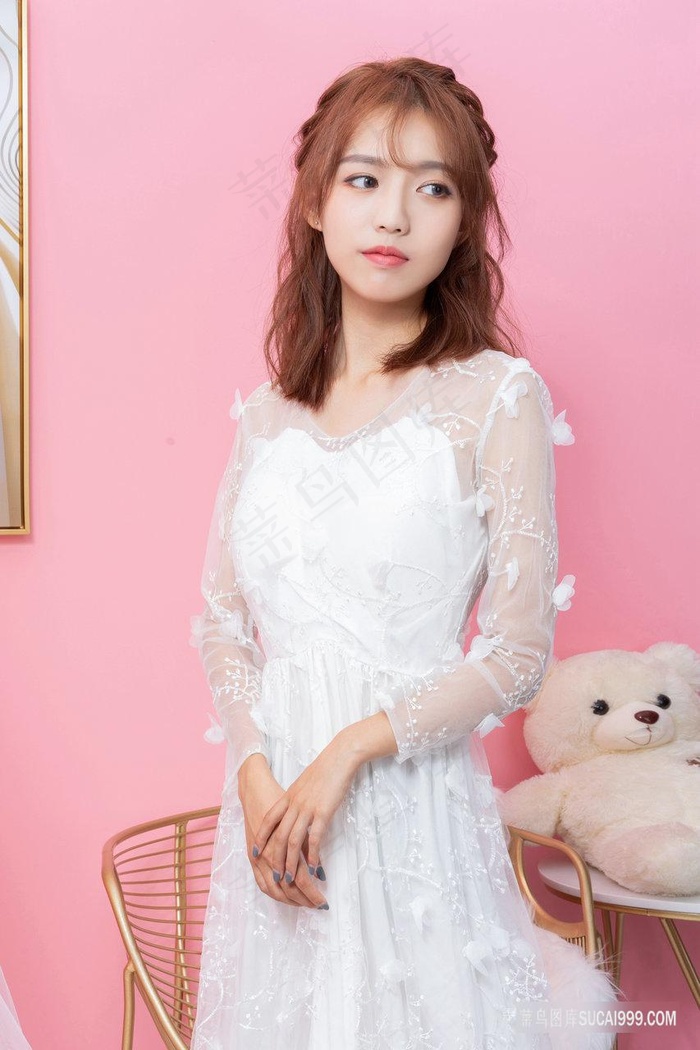 高清克拉女神白色长裙气质美女图片
