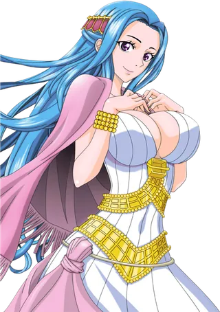 蓝发长发女孩素材人物