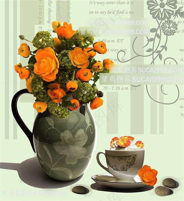 欧式花朵装饰画