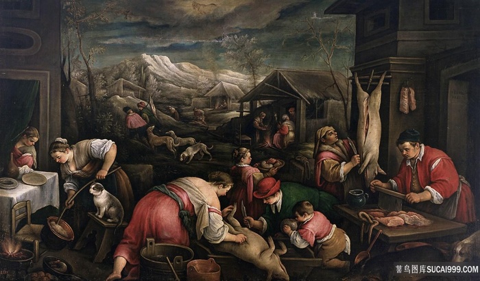 巴萨诺，弗朗切斯科，12月人物油画