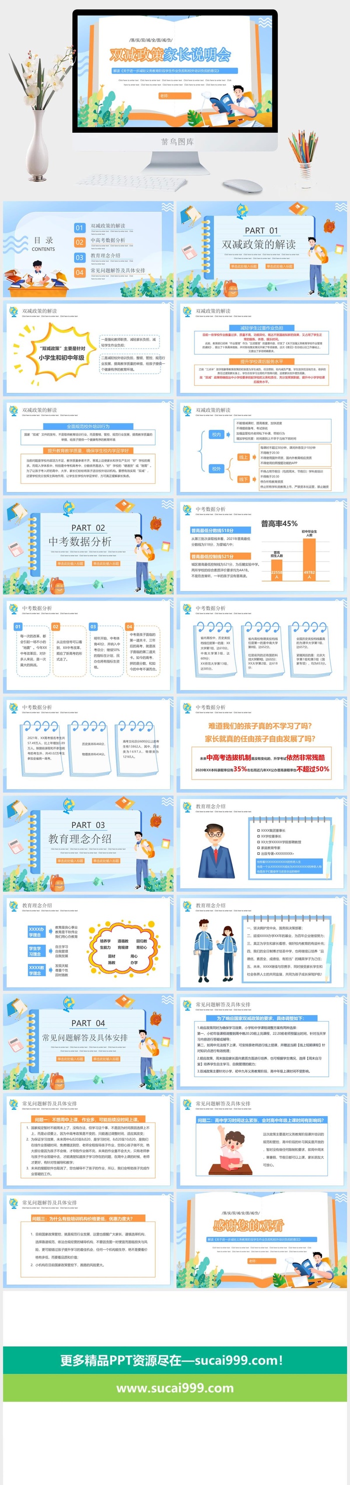 双减政策家长说明会校园班会PPT