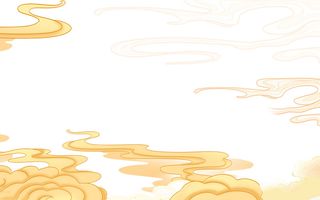 中国风国潮祥云插画手绘云彩图案海报云层装饰背景PSD设计素材