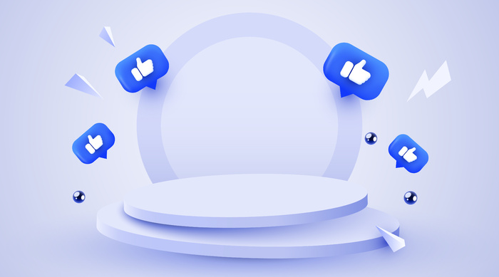 电商浅蓝色产品展示台素材