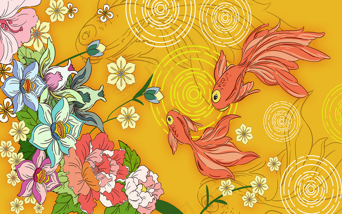 中国风古风国潮祥云旭日背景