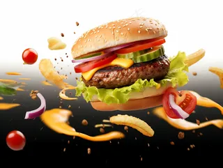 美味汉堡包美食摄影图