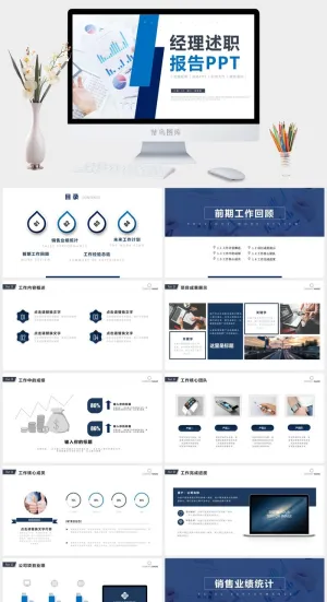 经理述职报告汇报总结PPT模板