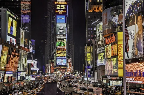 美国纽约时代广场夜景图片 美国纽约时代广场夜景图片