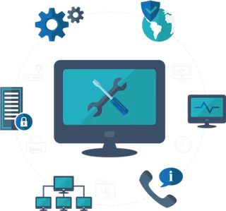 电脑齿轮互联网服务器卡通科技kv主视觉素材