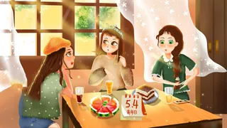 54青年海报54青年插画海报