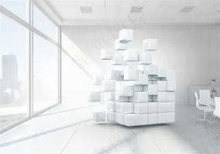 三维空间与立方体图片