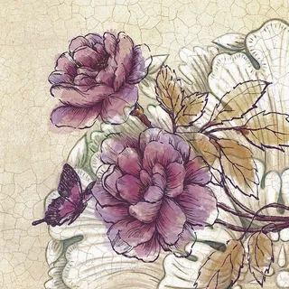 唯美时尚花卉蝶恋花油画