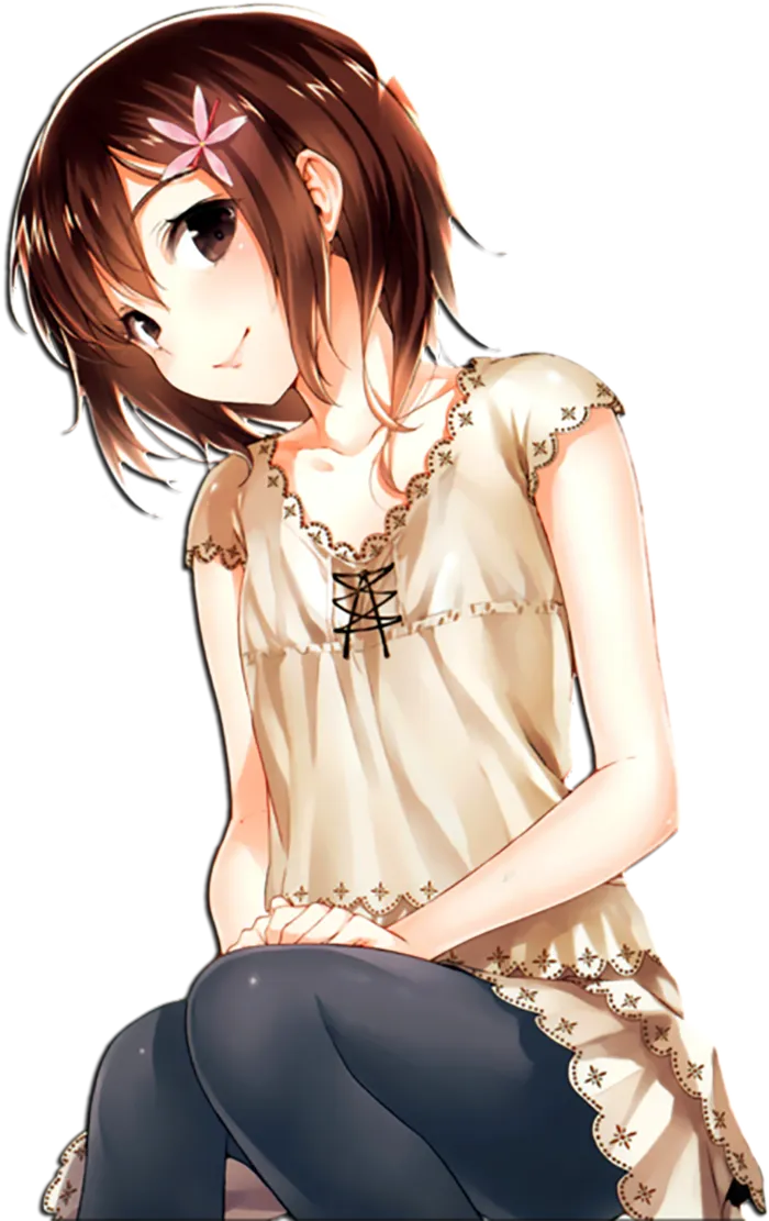 女孩侧身卡通素材简笔