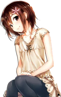 女孩侧身卡通素材简笔