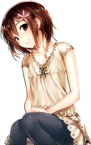 女孩侧身卡通素材简笔