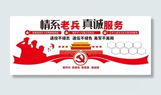 矢量退役军人党建文化墙