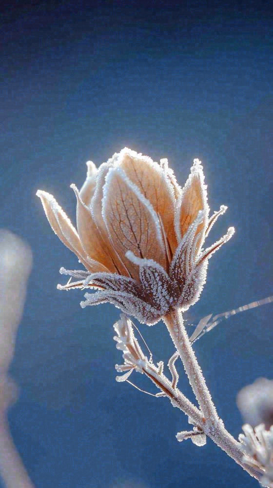 冬天白霜覆盖的植物立冬霜降小雪大雪冬至摄影图(816x1456)