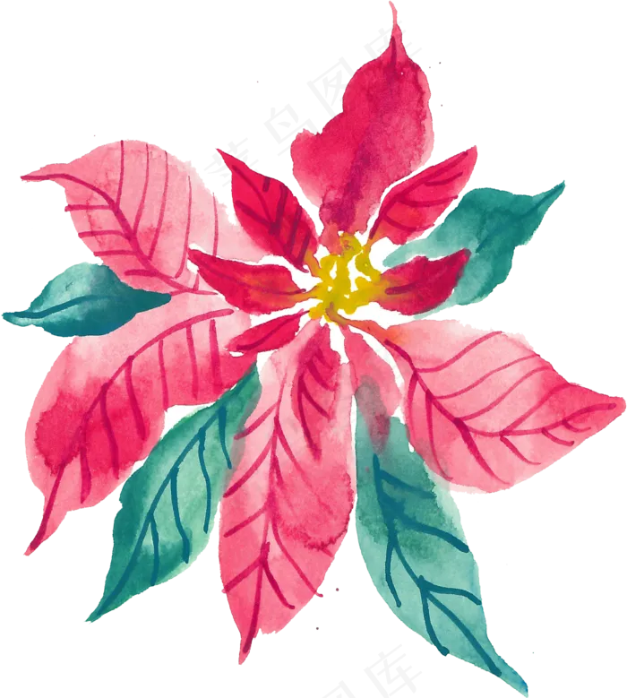 冬季圣诞节花卉果花圈植物免抠海报PNG素材