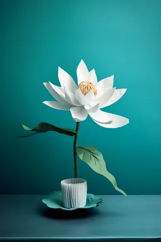 意境创意蓝色荷花叶子背景