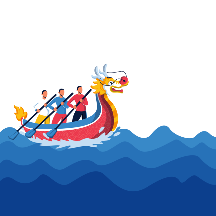 端午节男子站起来赛龙舟免扣元素