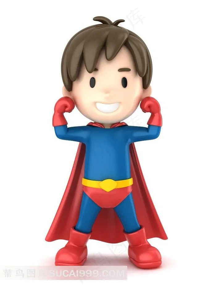 可爱的3D超人男孩