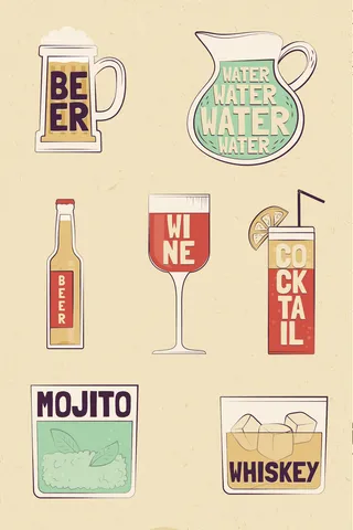 矢量复古酒元素