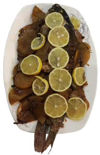 柠檬红烧鱼酱汁鱼免抠摄影元素素材