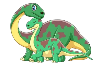 卡通小恐龙绿色腕龙