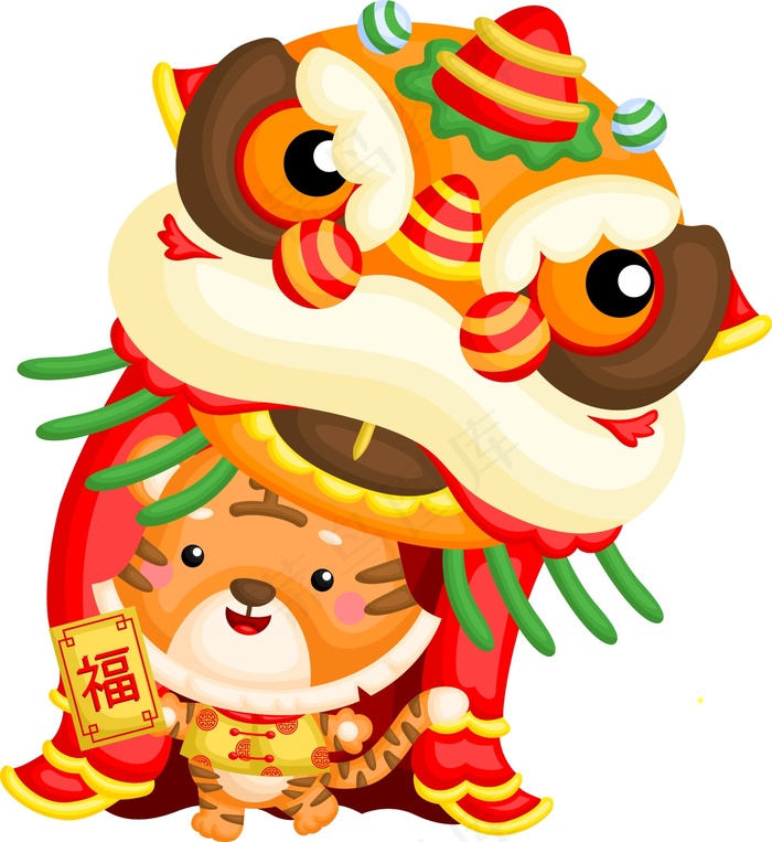 虎年舞狮图片