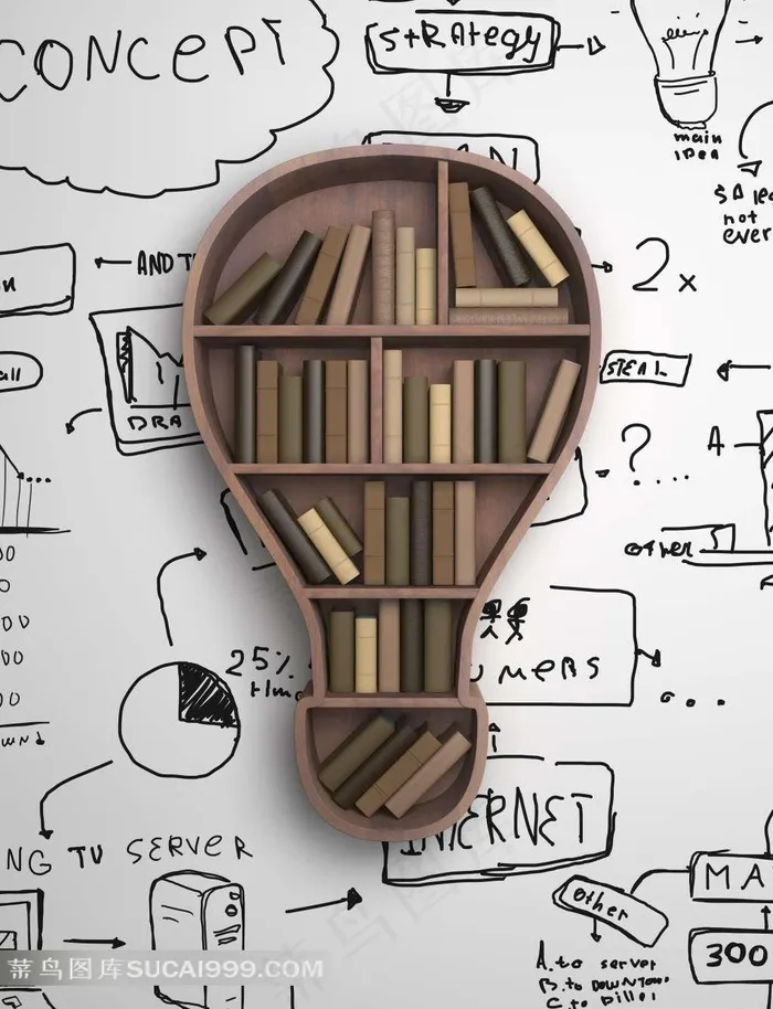 书架另类涂鸦背景图片