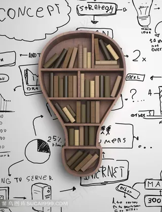 书架另类涂鸦背景图片