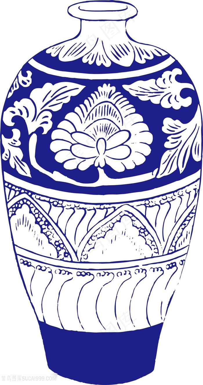 花瓣树叶国粹青花瓷中国风图片