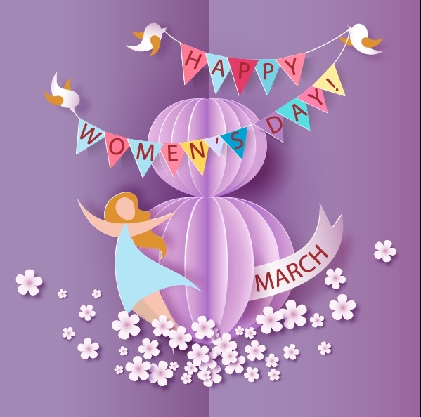 三八妇女节女神节贺卡素材eps,ai矢量模版下载