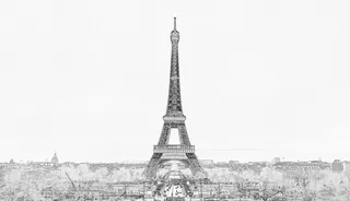 巴黎铁塔线稿风格图