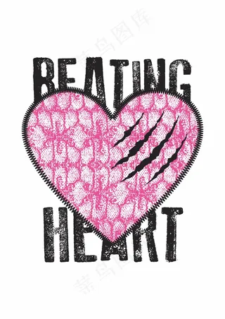 斑驳英文字 爱心抓痕