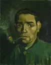 梵高抽烟男人肖像油画