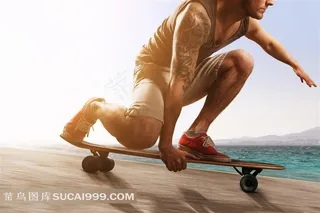 滑板系列 - 路上的滑板动作