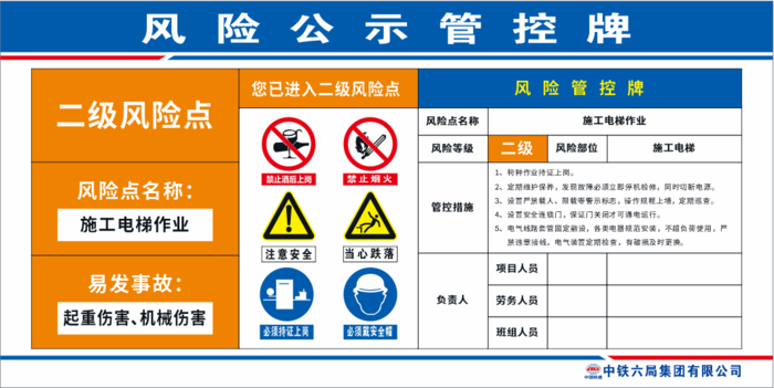 施工电梯二级风险点