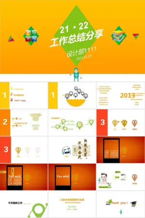 设计部工作总结报告与工作计划ppt模板预览图