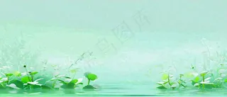 春天河面湖面花草意境古风，春分谷雨