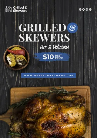 设计烤肉肉串英文菜单