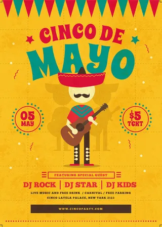 吉它小卡通人物海报PSD素材