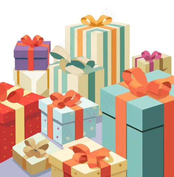 礼物礼盒卡通插画免抠(1024x1040)