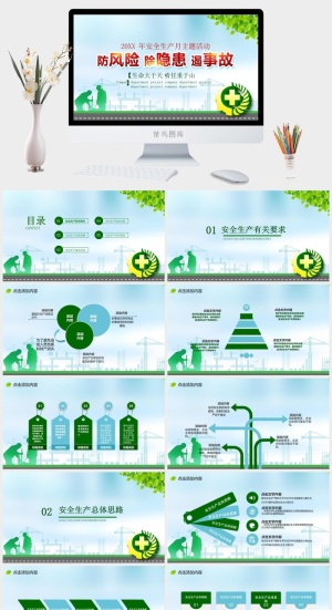 安全生产PPT模板预览图