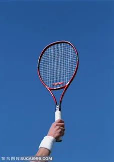 体育运动-拿着网球拍的手特写