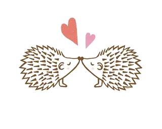 刺猬卡通情人节