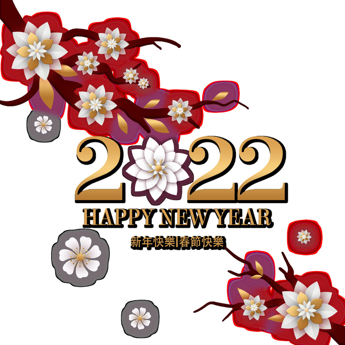 设计桃花装饰新年