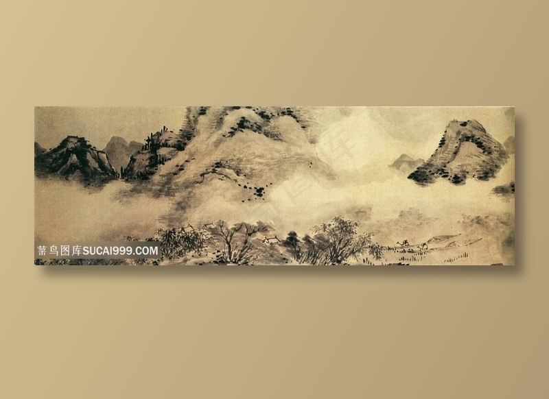 中国风界画仿米山水图 (2)